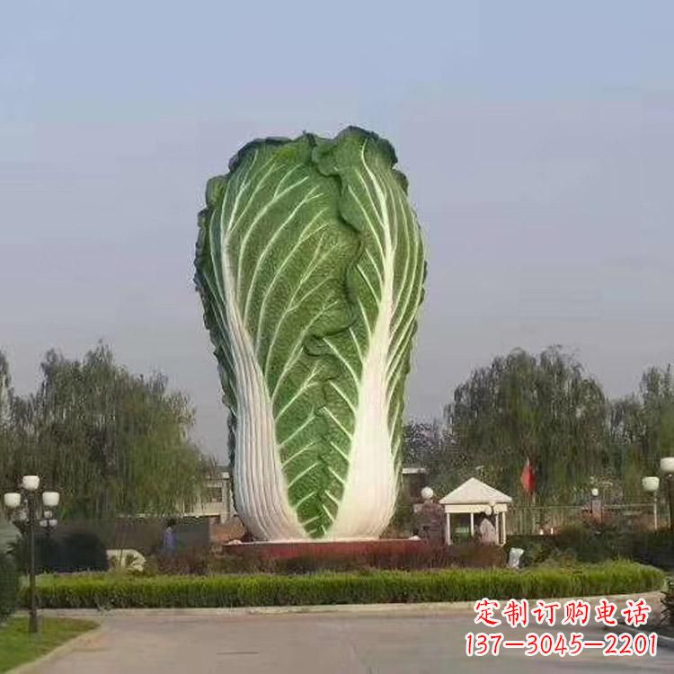 苏州玻璃钢招财白菜雕塑-城市园林仿真植物景观