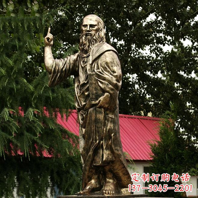 苏州柏拉图玻璃钢仿铜雕像-世界名人古希腊著名哲学家雕塑