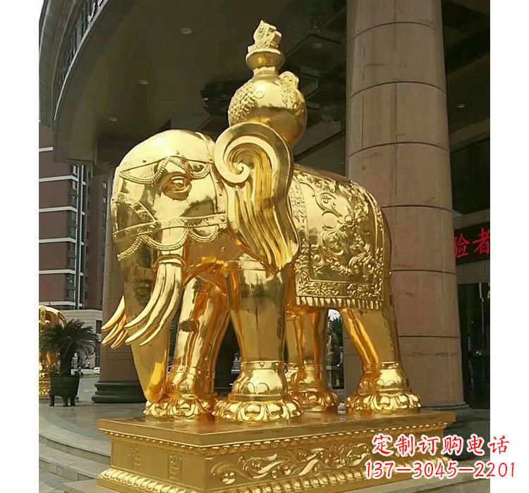 苏州宝瓶大象铜雕