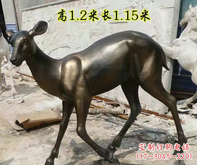 苏州奔跑的小鹿铜雕 (2)
