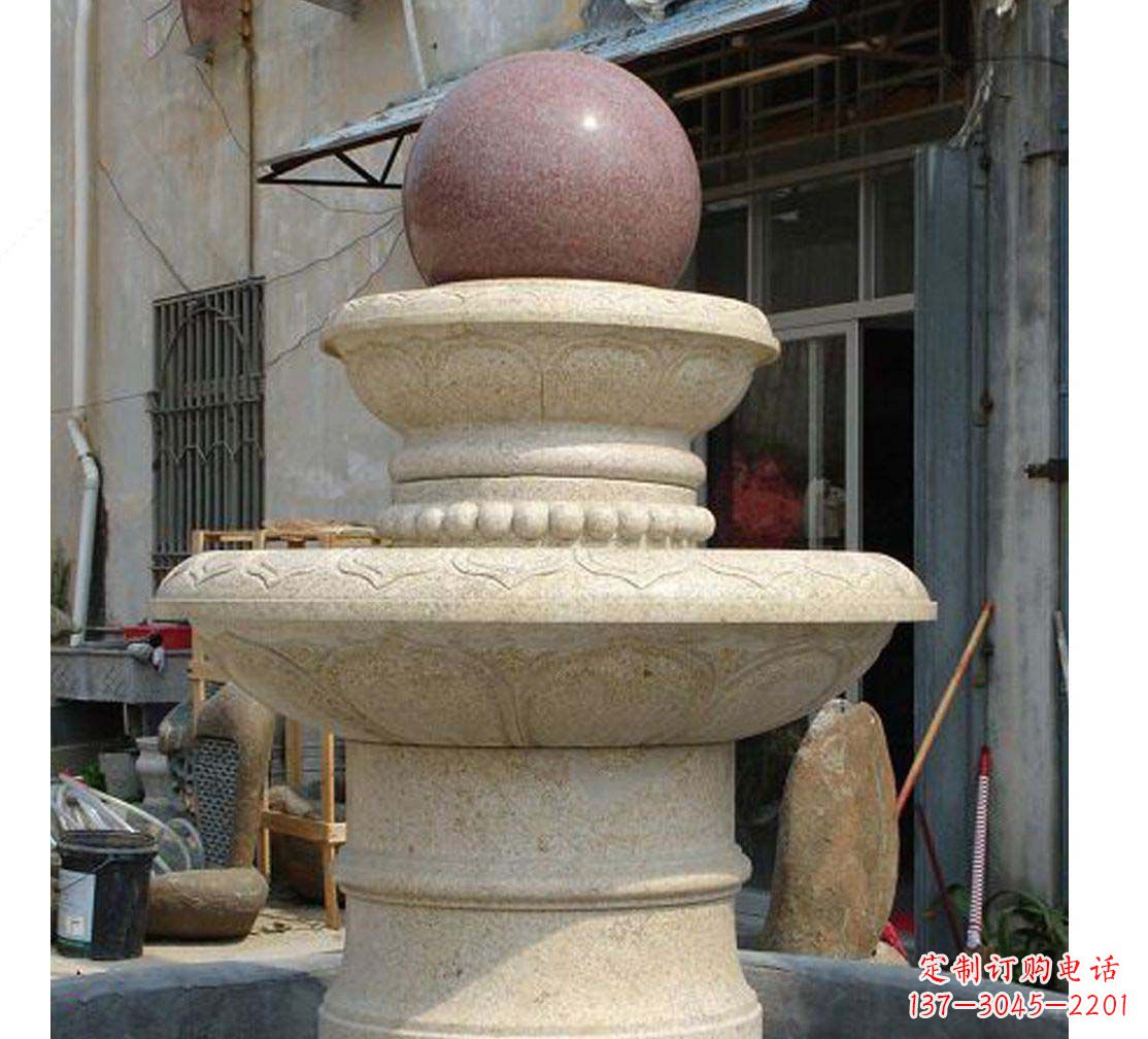苏州别墅景观大理石风水球喷泉雕塑