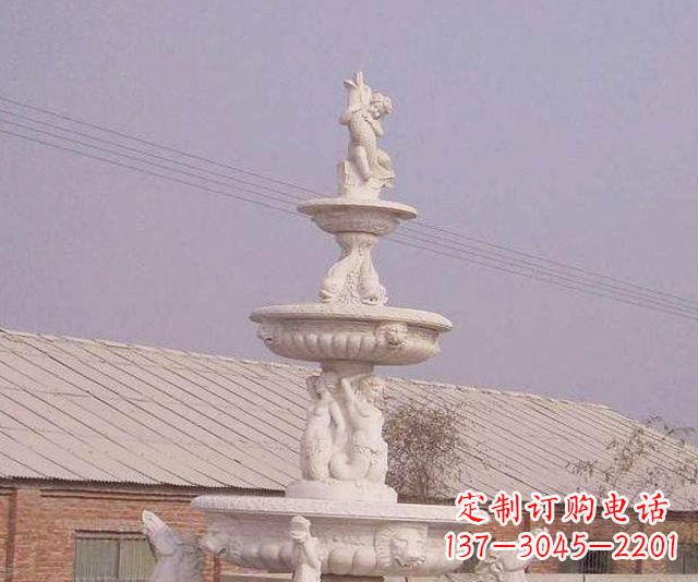 苏州别墅景观天使喷泉石雕 (2)