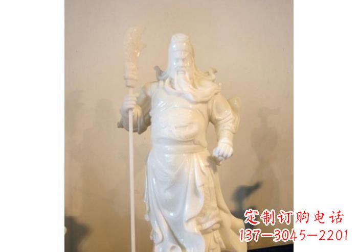 苏州玻璃钢持刀关公雕塑