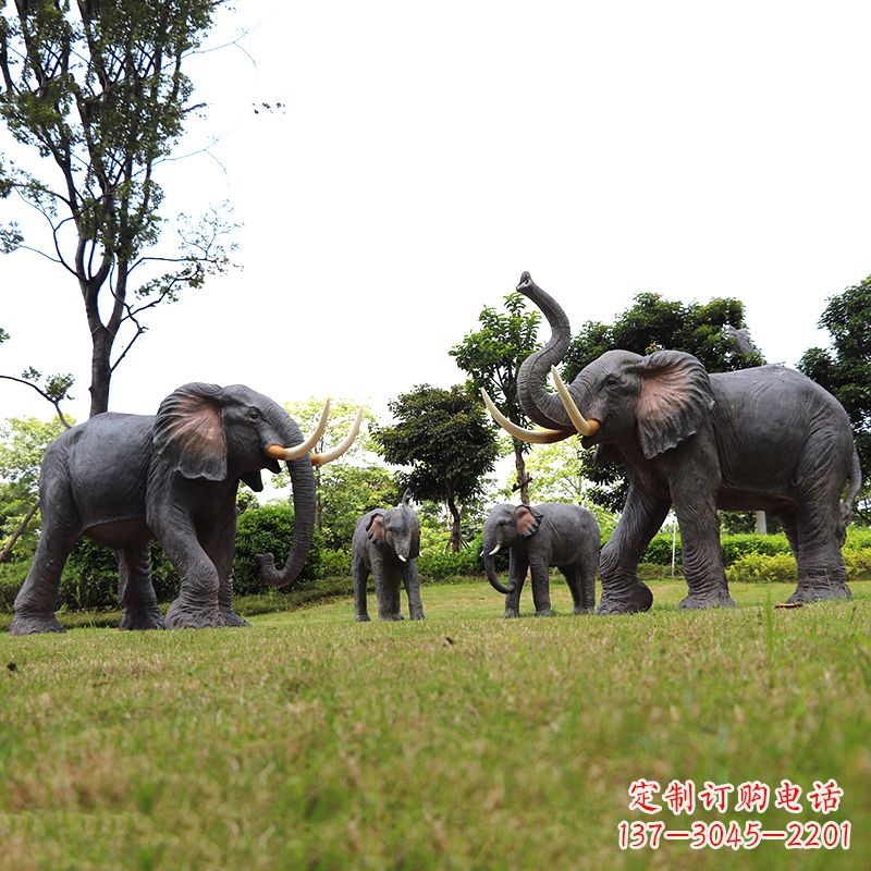 苏州玻璃钢大象仿真大象雕塑-公园景区园林装饰动物摆件