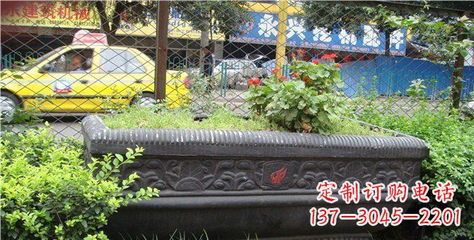 苏州玻璃钢仿铜花盆景观雕塑