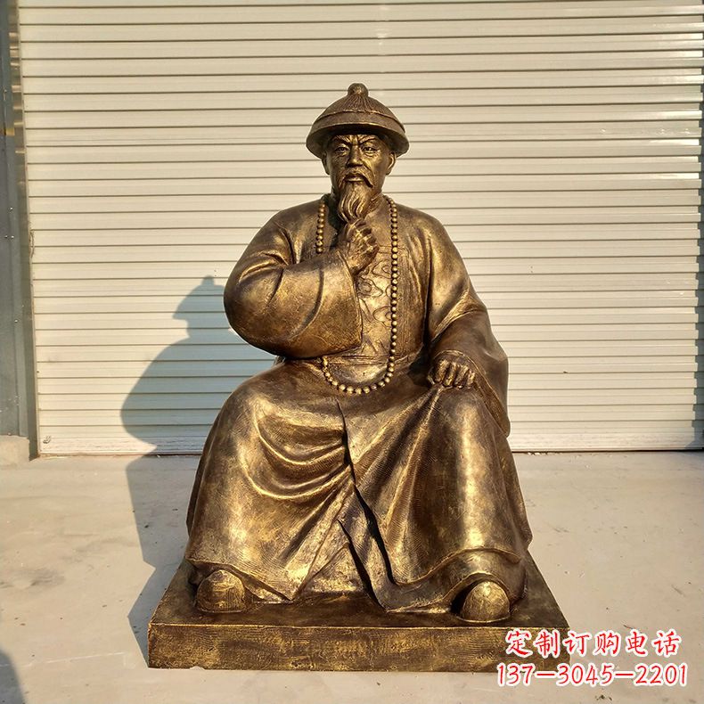 苏州玻璃钢仿铜林则徐坐姿雕像