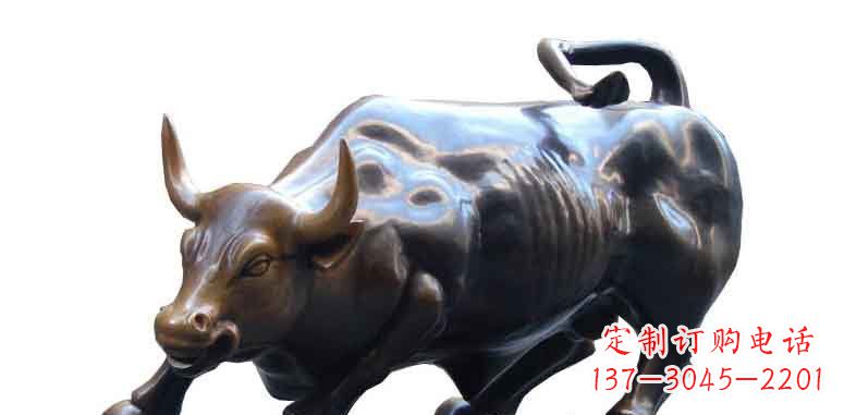 苏州玻璃钢仿铜牛公园动物雕塑_2