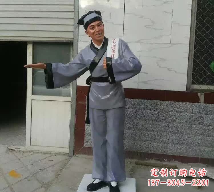 苏州玻璃钢仿真店小二雕塑