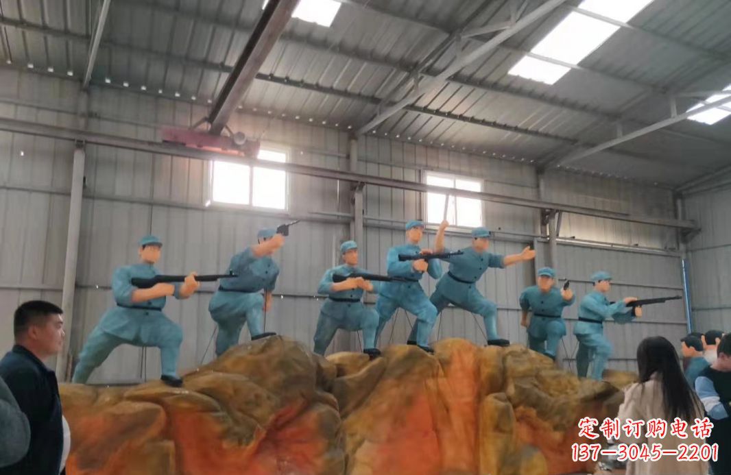 苏州英雄雕塑玻璃钢仿真抗战人物景观雕塑