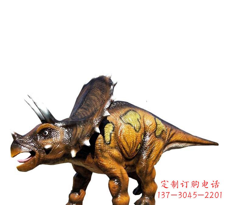 苏州玻璃钢仿真恐龙三角龙雕塑