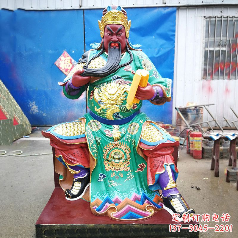 苏州玻璃钢关圣帝君彩绘雕塑