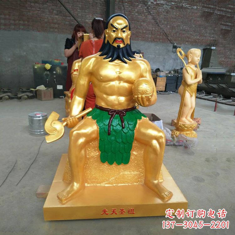 苏州炎帝雕塑玻璃钢彩绘的神话传说