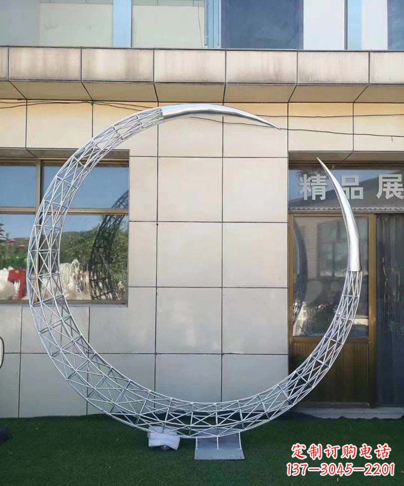 苏州不锈钢别墅月亮镂空雕塑