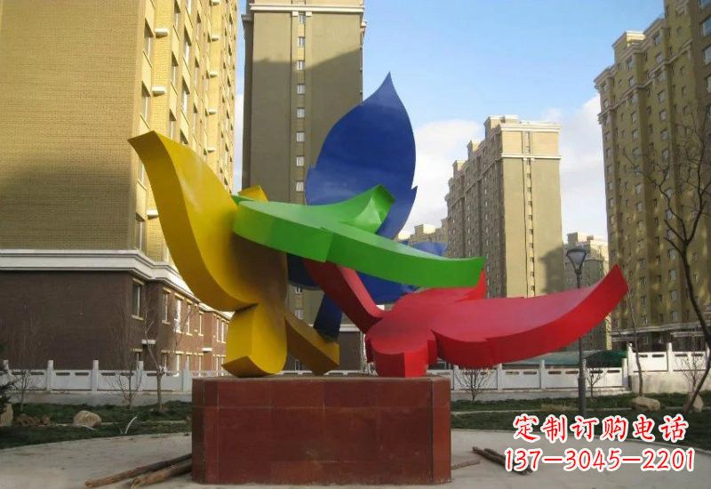 苏州不锈钢彩色树叶雕塑