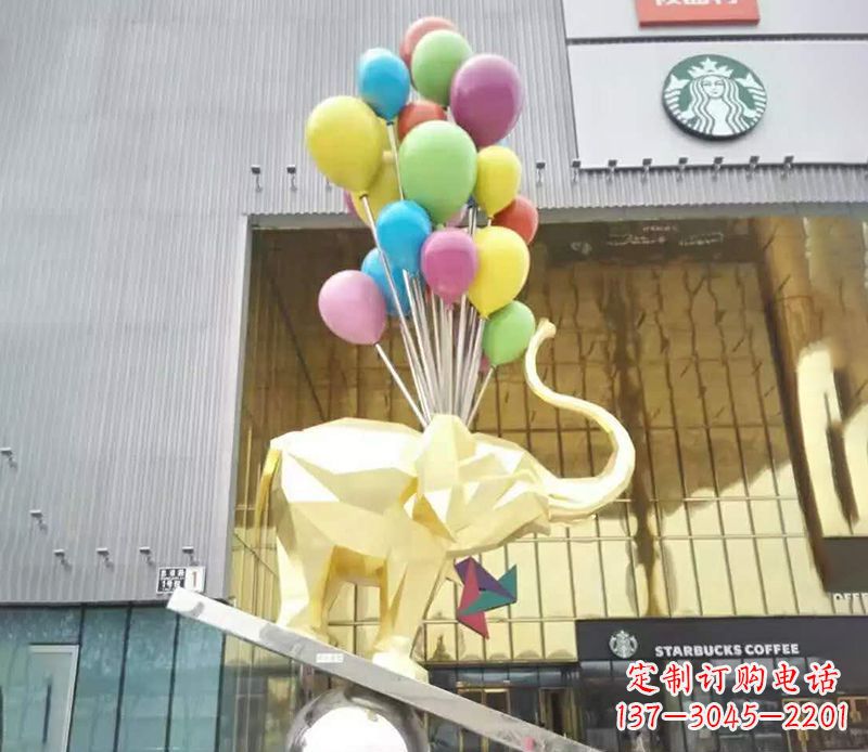 苏州不锈钢踩球的小象雕塑