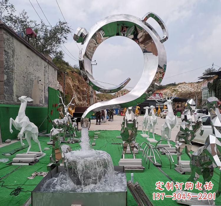 苏州不锈钢茶壶雕塑精致美观的艺术品
