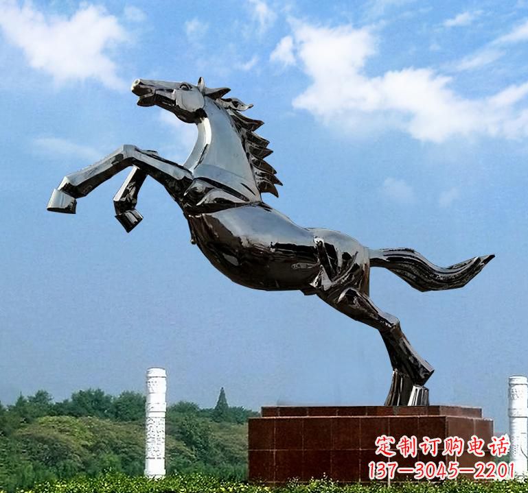 苏州不锈钢城市艺术奔马雕塑精美的艺术之作