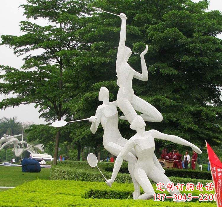 苏州精美绝伦的不锈钢羽毛球雕塑