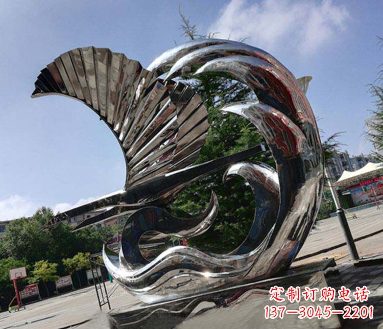 苏州不锈钢帆船雕塑象征海上生活的艺术精品