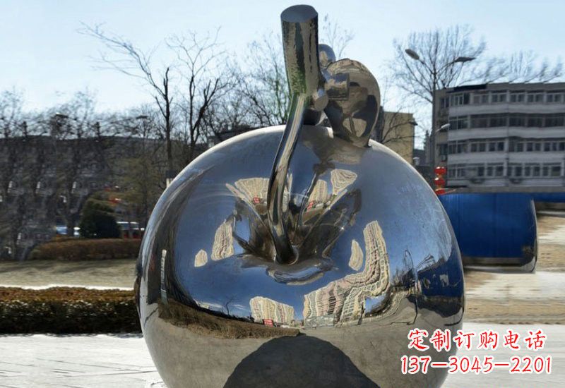 苏州精致的不锈钢苹果雕塑