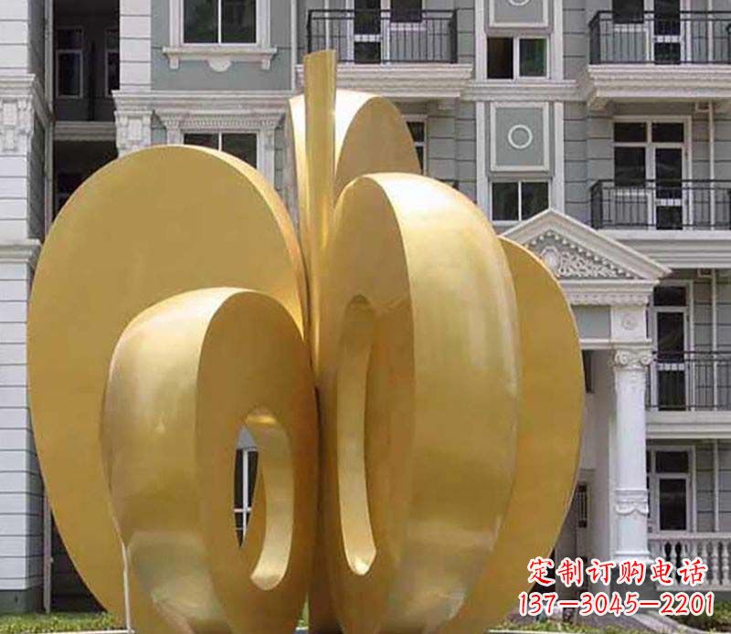 苏州不锈钢苹果雕塑极具视觉震撼力