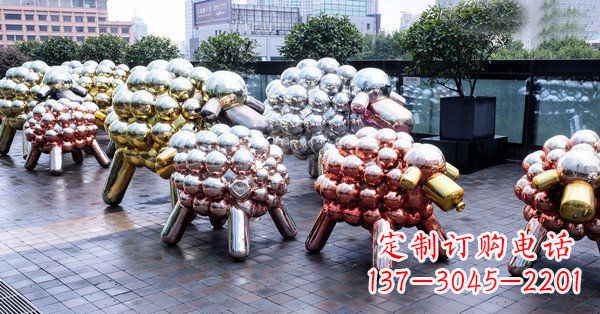 苏州不锈钢动物雕塑——小羊肖恩动物广场