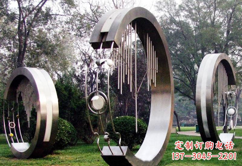 苏州不锈钢圆环雕塑——聆听之美