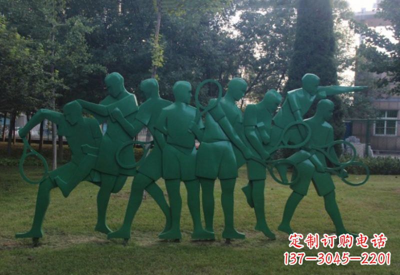 苏州不锈钢打羽毛球人物雕塑