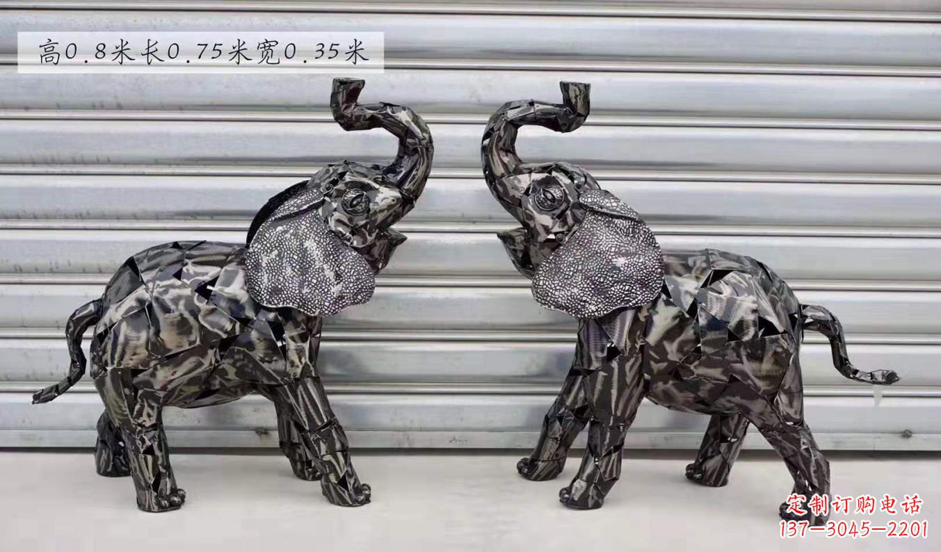苏州不锈钢大象雕塑精美的摆件装饰