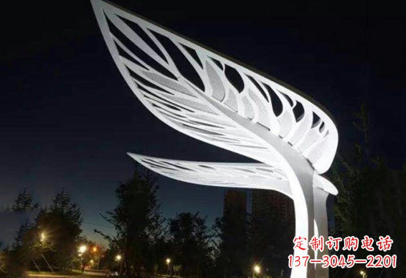 苏州不锈钢大型树叶雕塑