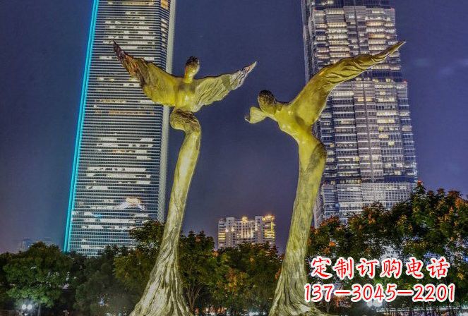 苏州不锈钢大型天使雕塑一种极具震撼力的艺术之作