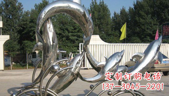 苏州不锈钢海豚雕塑精美雕刻展现海洋之美