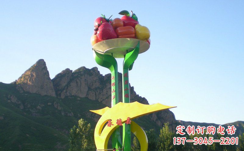 苏州不锈钢制作的苹果雕塑