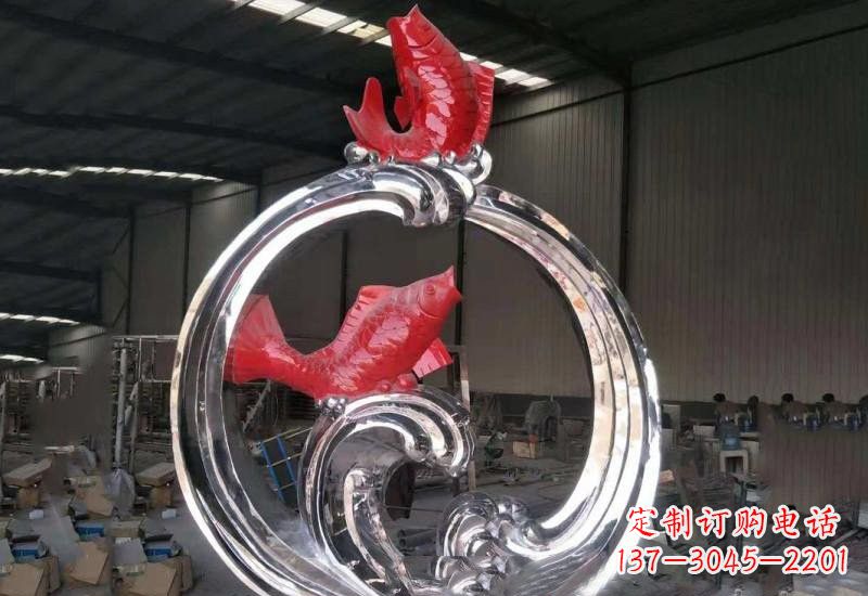 苏州不锈钢跃龙门雕塑——浪漫传奇的见证
