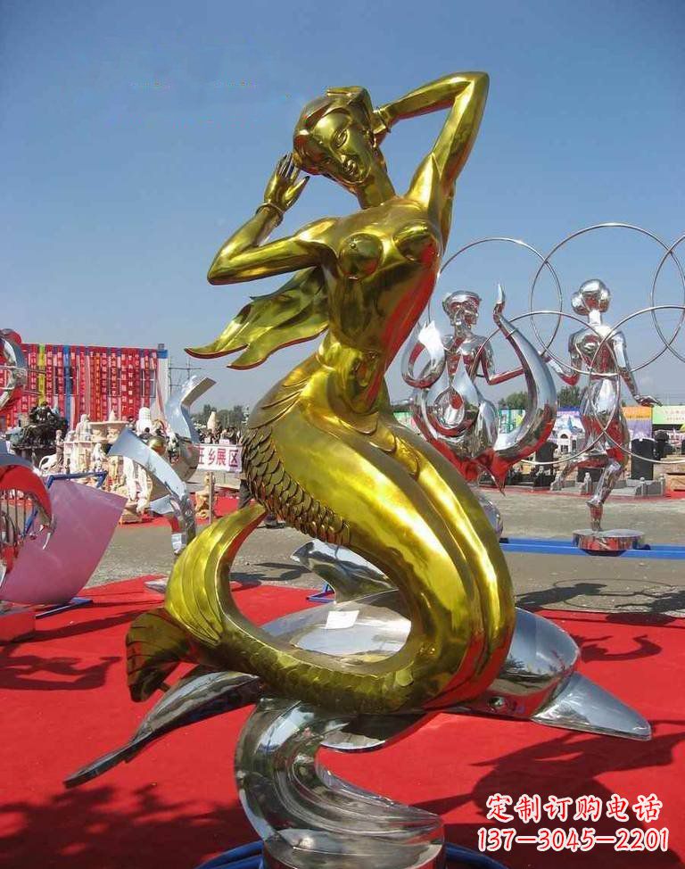 苏州不锈钢美人鱼雕塑——美丽的象征