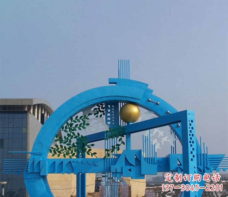 苏州不锈钢拱桥雕塑美丽的艺术品
