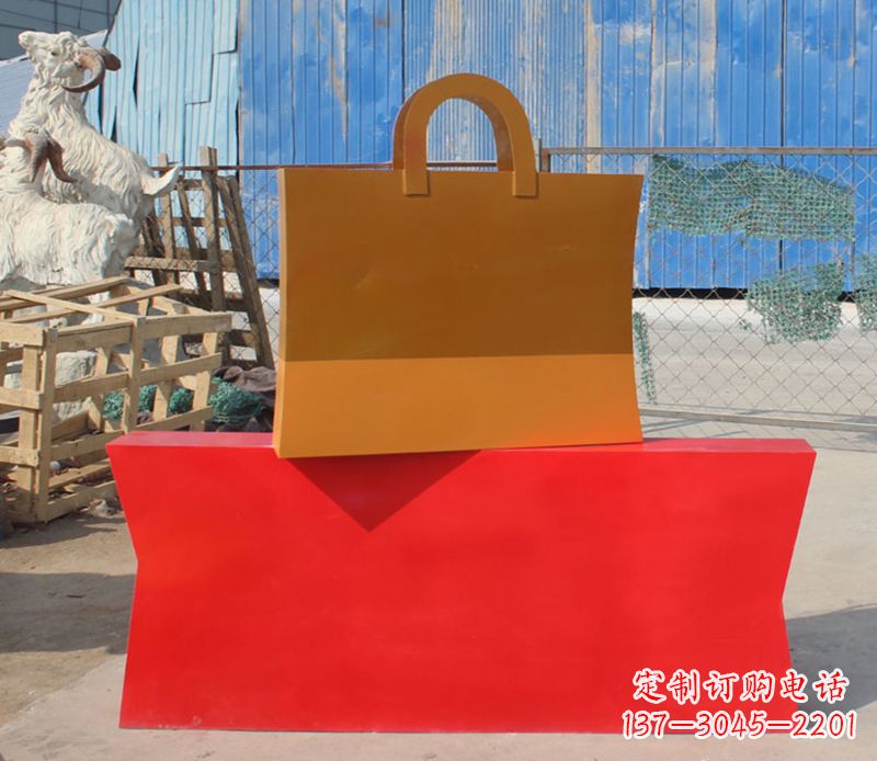 苏州精美不锈钢购物袋雕塑