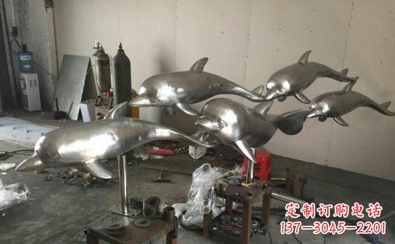 苏州不锈钢海豚雕塑