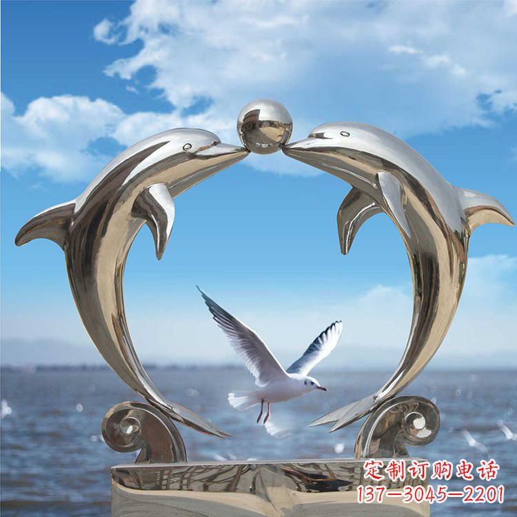 苏州不锈钢海豚雕塑精美的海洋之美