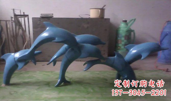 苏州不锈钢海豚雕塑精致的艺术品