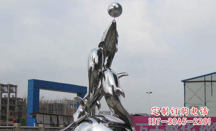 苏州不锈钢海豚雕塑海洋之美的象征