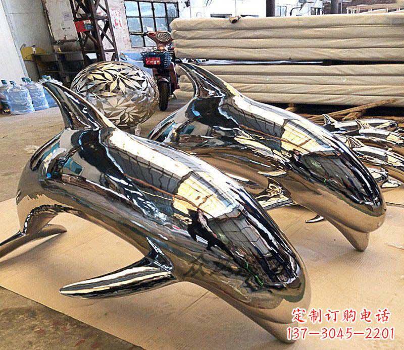 苏州不锈钢海豚雕塑传承美丽的海洋文化