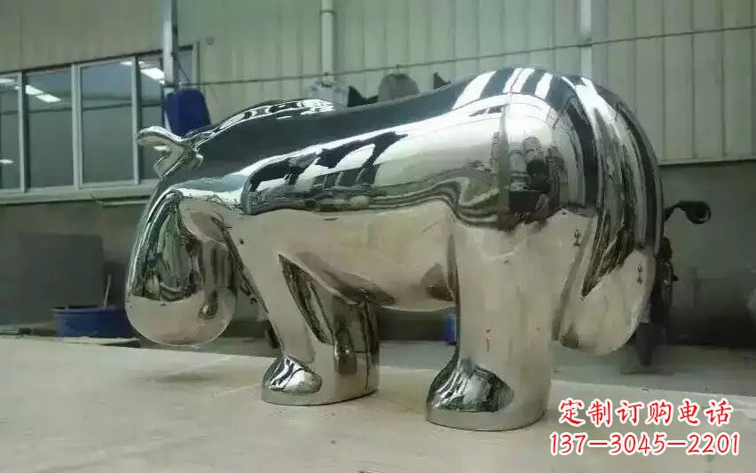 苏州不锈钢河马雕塑美观耐用的艺术品