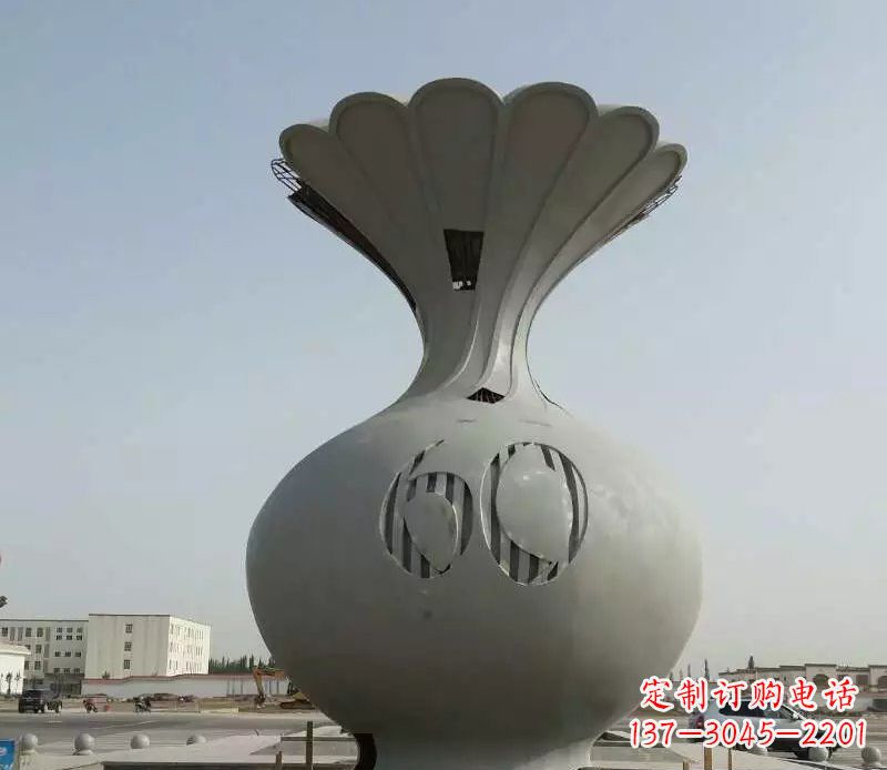 苏州精美不锈钢花篮雕塑