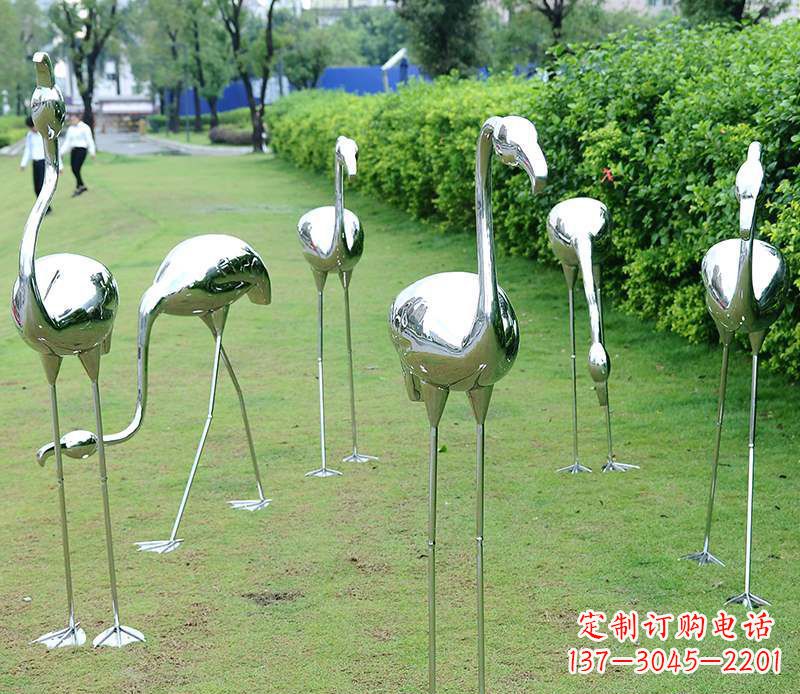 苏州不锈钢火烈鸟雕塑美丽的艺术杰作