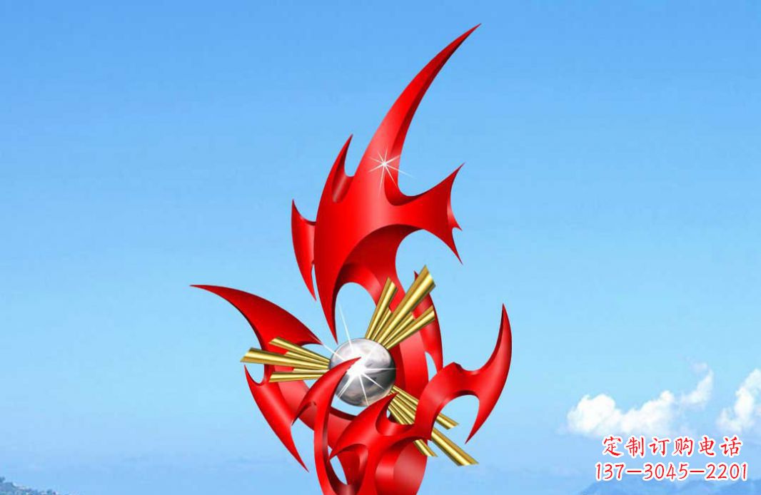 苏州不锈钢火苗抽象景观雕塑给城市添彩