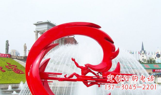 苏州夸父的传奇不锈钢雕塑