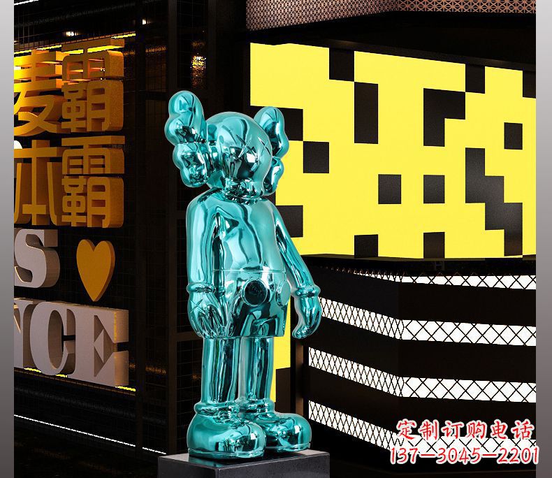 苏州不锈钢蓝色机器人雕塑引领未来的艺术品