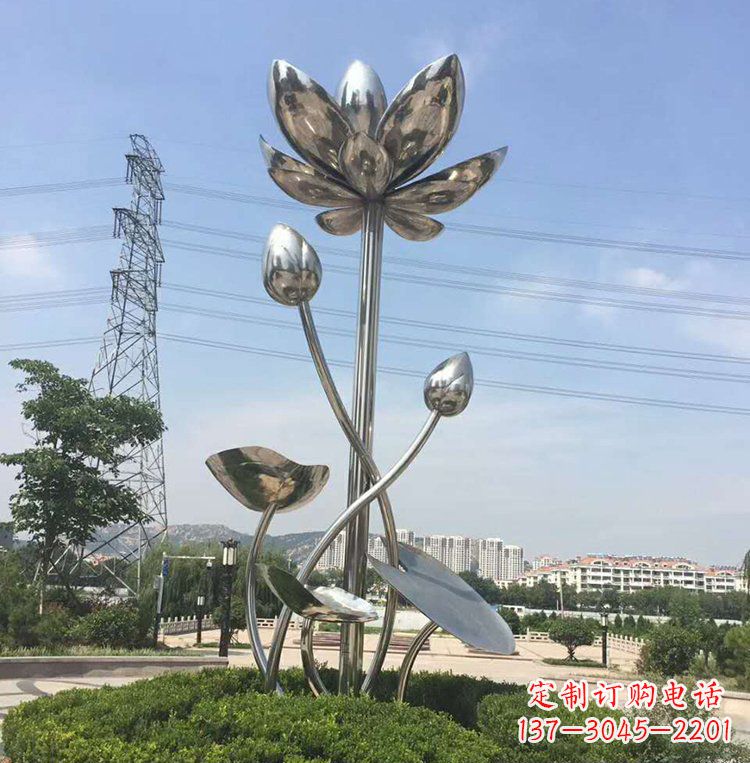 苏州不锈钢莲花雕塑美丽的象征