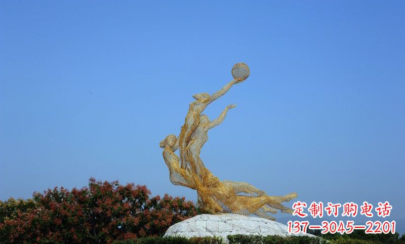 苏州精致的不锈钢女排雕塑